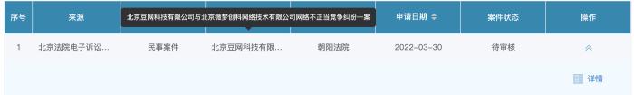 案件状态截图。豆瓣供图 案件状态截图。豆瓣供图